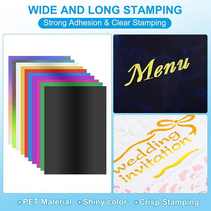 PATIKIL 11.7x8.3" Hot Stamping Foil Paper Sheet, 50 Sheets A4 Heat Transfer Hot - Image 3