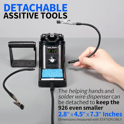 YIHUA 926 III 60W Digital Display Soldering Iron Station Kit w 2 Helping Hands - Image 7