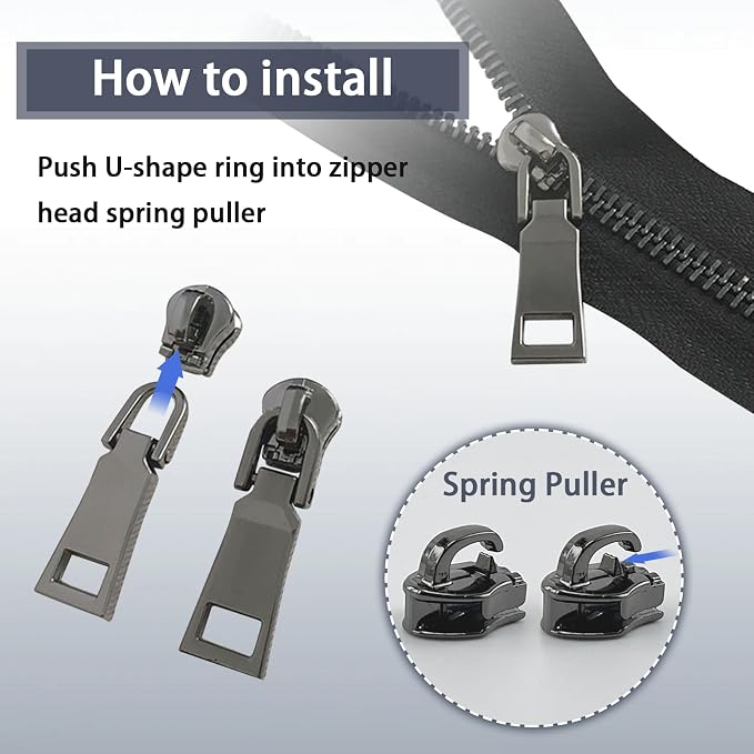 VICHERIA Zipper Repair Kit, Universal Size #5 Zippers - Image 6