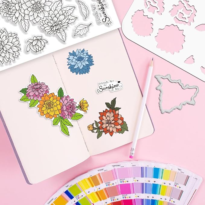 ORIGACH Realistic Dahlia Layering Stencils Set - Image 5