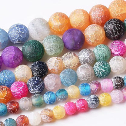 36PCS 10MM Weathered Agate Beads-Multicolo Stone Beads Energy Healing Beads by JIANJING