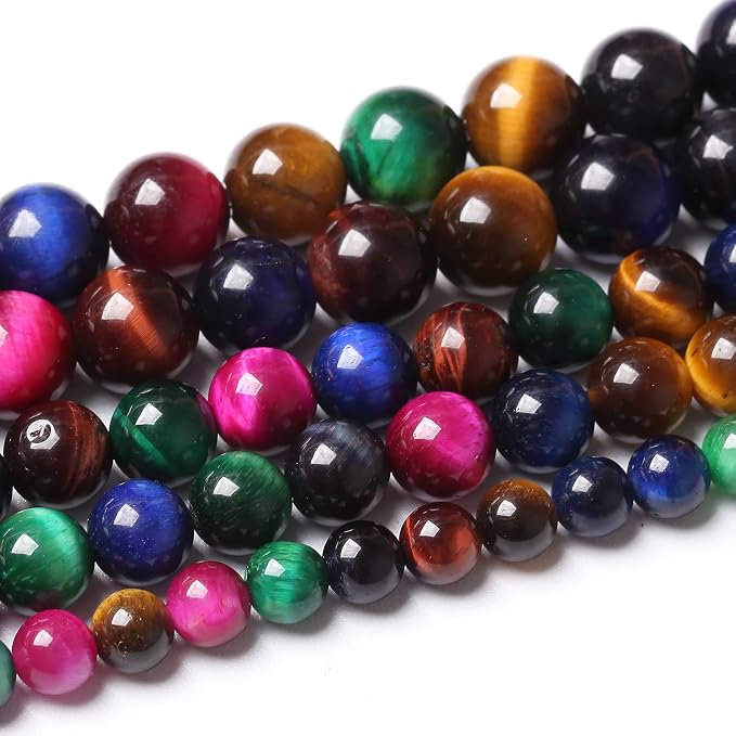 180pcs 4mm AAA Natural Colorful Tiger Eye Stone Beads Gemstone Round Spacer - Image 2