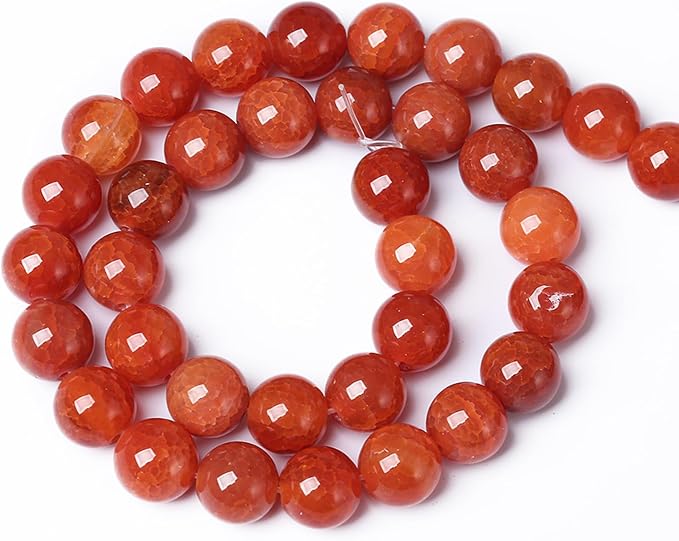 6mm 60pcs Natural Red Dragon Vein Agate Stone Beads - Image 5