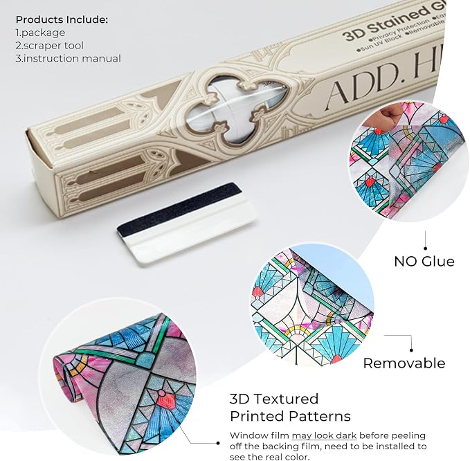 3D Stained Glass Window Film, Decorative Window Privacy Film - Image 4
