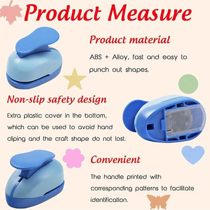 Set 6 Craft Hole Punch 1-inch, Craft Punchers - Image 6