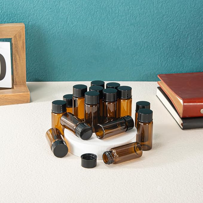 10ml Amber Small Glass Vials 50pcs - Image 3