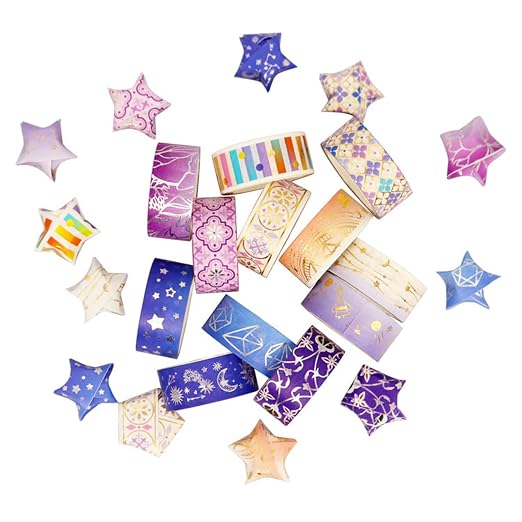 12 Rolls Galaxy Washi Tape Set Bronzing Starry Night Decorative Masking Tape - Image 5