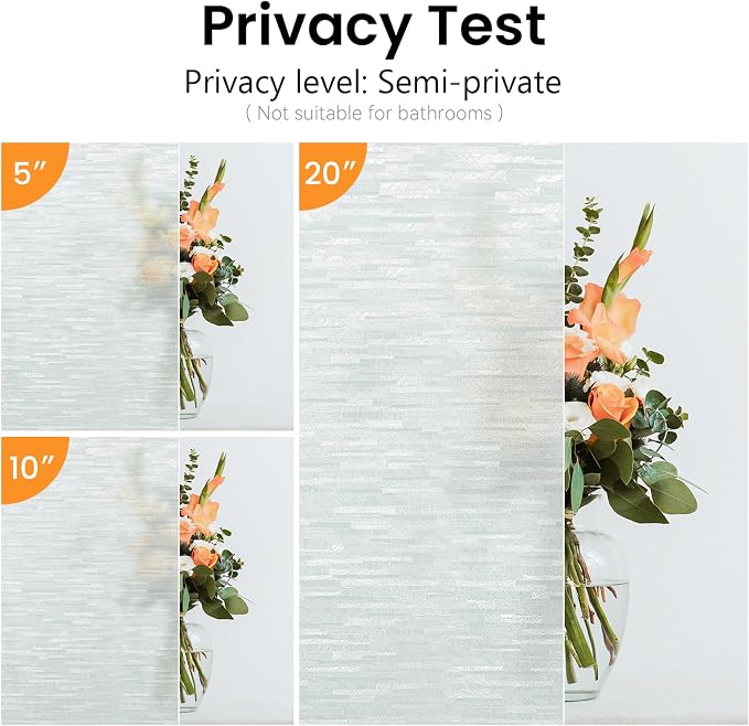 Haton Window Privacy Film, Frosted Glass Static Cling Sun Heat Blocking Window - Image 7
