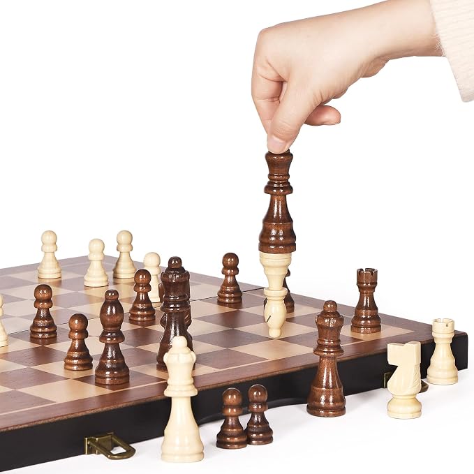 Magnetic Wooden Chess Set 15" Unique Chess Board Game - Image 9