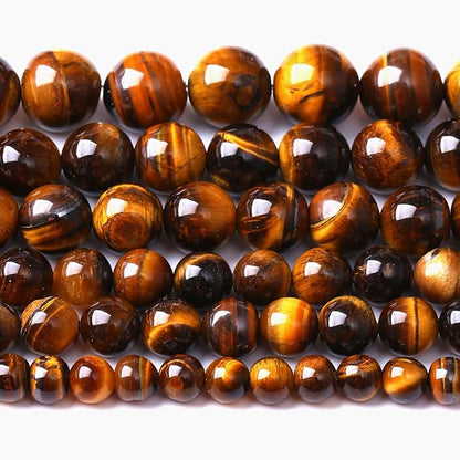 10MM Natural Iron Yellow Tiger Eye Stone Energy Healing Beads Round Loose Beads by Unknown