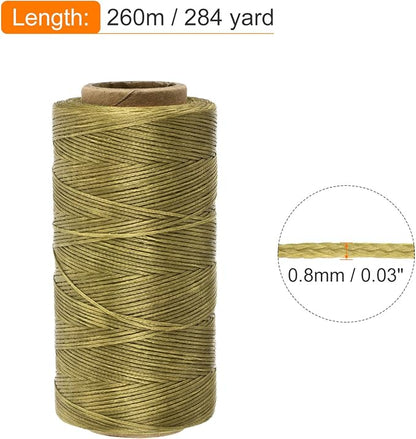 MECCANIXITY Waxed Thread, 284 Yard 0.8mm 150D Flat Wax Thread Polyester Waxed - Image 2