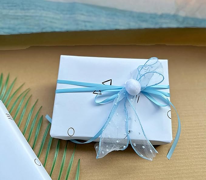 1/4" x 100 Yards Sky Blue Polyester Satin Ribbon Single Faced Bulk Fabric - Image 3