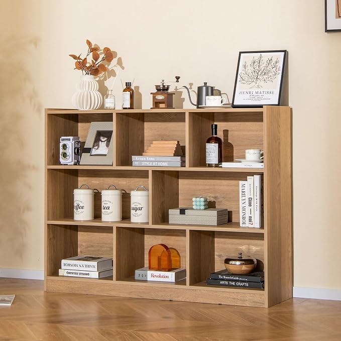 Giantex 8 Cube Bookcase, Freestanding 3-Tier Open Bookshelf, Modern Storage - Image 8