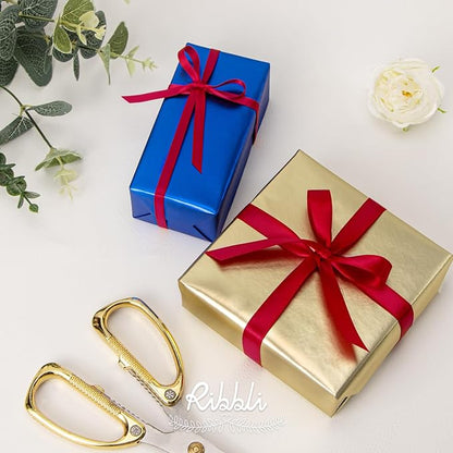 Ribbli Red Satin Ribbon Double Faced Satin 1/4 Inch x Continuous 100 Yards-Red - Image 3