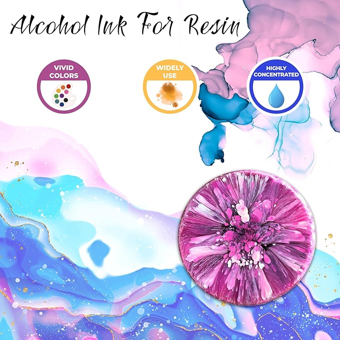 FansArriche Alcohol Inks for Resin, 32 Colors High Concentrated Alcohol Ink Set - Image 3