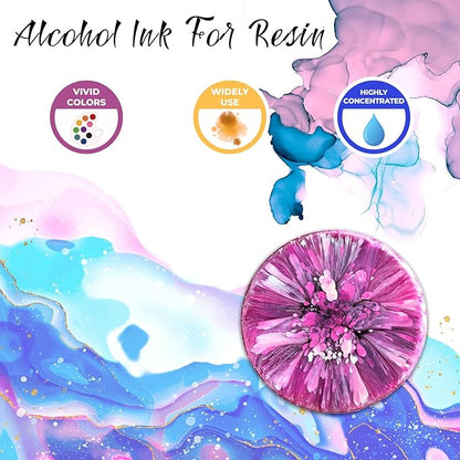 FansArriche Alcohol Inks for Resin, 32 Colors High Concentrated Alcohol Ink Set - Image 3
