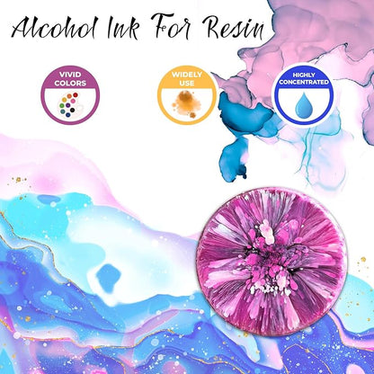 FansArriche Alcohol Inks for Resin, 16 Colors High Concentrated Alcohol Ink Set - Image 3