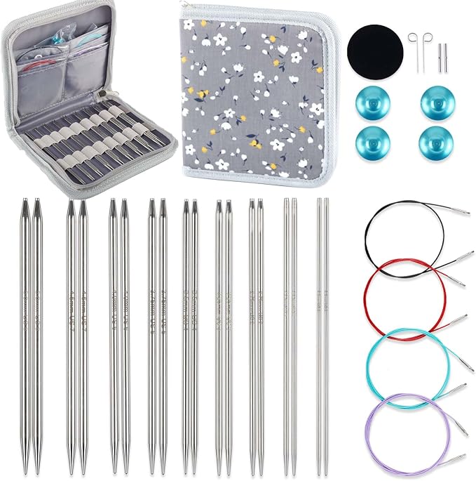 Svartur Lace Interchangeable Circular Knitting Needles, US 0-8 Small Knitting by Homepage