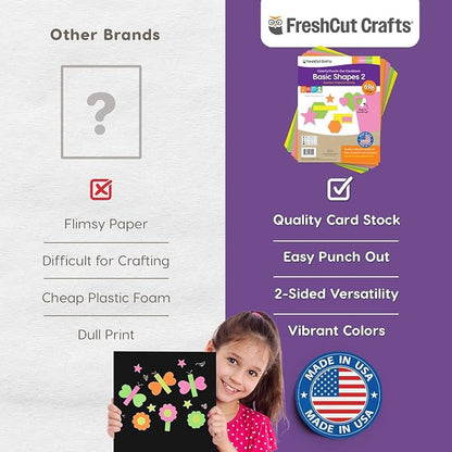 Basic Shapes 2: Hearts, Rectangles, 696 Pieces US Made Card Stock Punch Out - Image 6