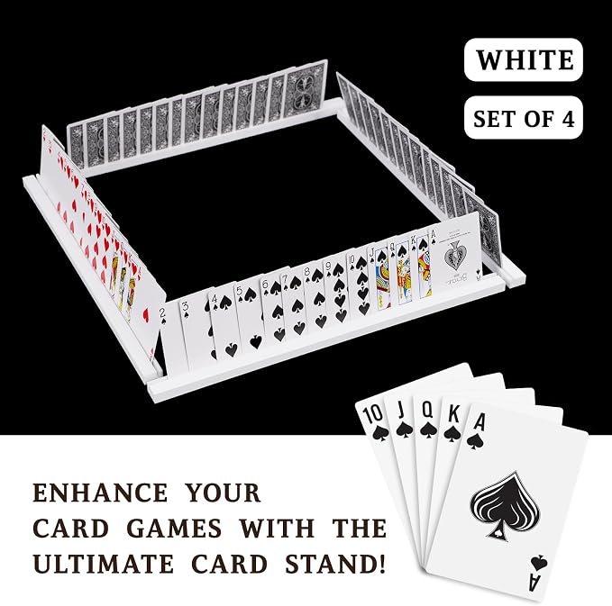 Playing Card Holder Stand Width 400mm White Acrylic Set - Image 6