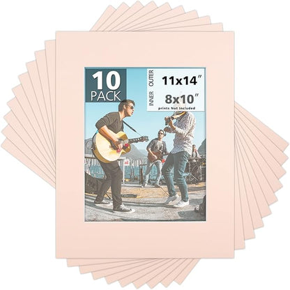 Mat Board Center, 11x14 for 8x10 Pink Color Mats by MatBoardCenter