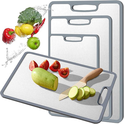 Titanium Cutting Board Double-sided non-slip silicone edging Pure Titanium by KIKIIKEGoodPetHelper