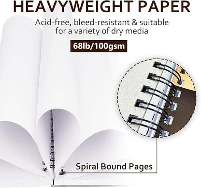 JOY SPOT! 9x12 Inch Sketch Book, 200 Sheets, Spiral Bound Artist Sketch Pad - Image 2