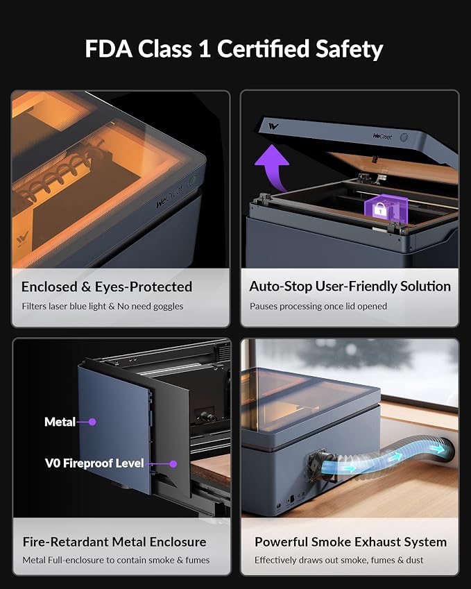 WECREAT Vision 40W Enclosed Laser Cutter and Engraver Machine - Image 5
