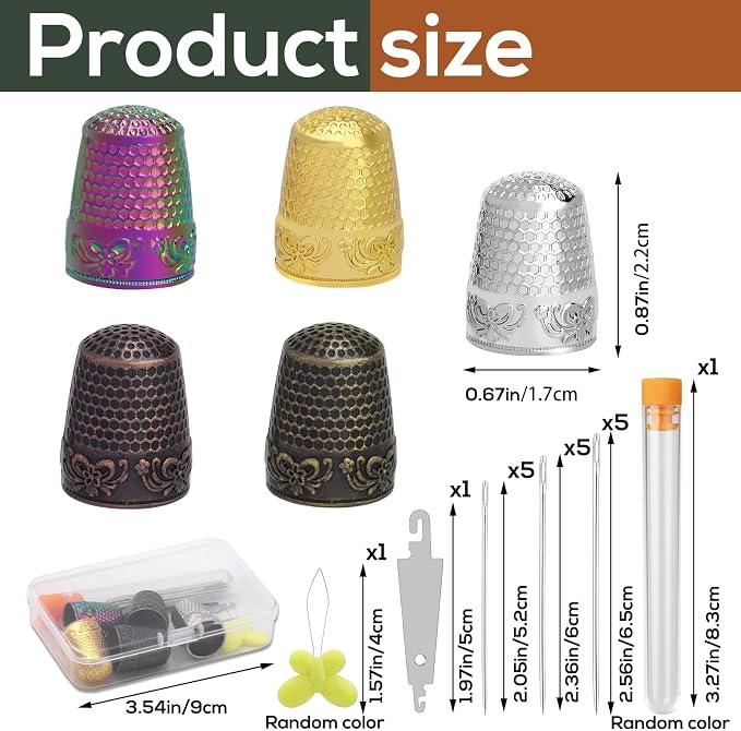 Nitlak 24 Pcs Metal Sewing Thimbles - Image 2