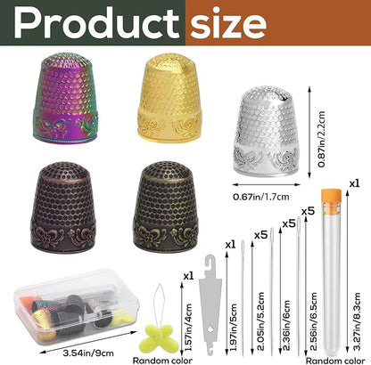 Nitlak 24 Pcs Metal Sewing Thimbles - Image 2