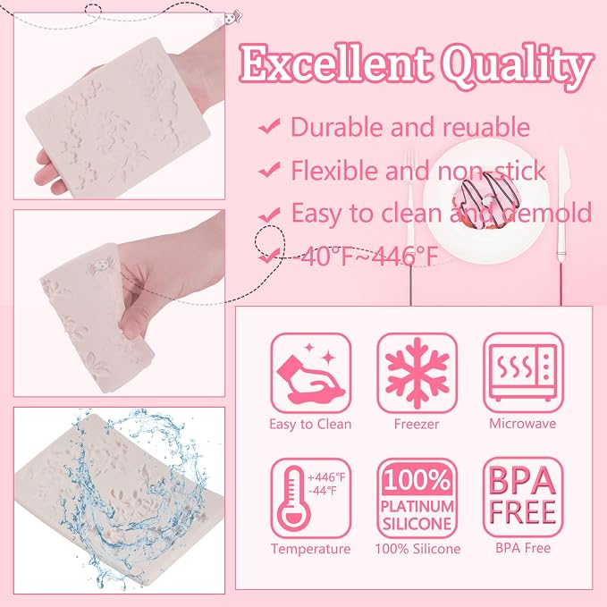 1 Pcs 3D Embossed Flower Fondant Mold, Exquisite Butterfly Lily Chocolate - Image 8