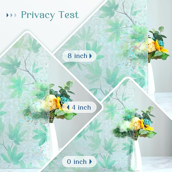 Haton Window Privacy Film, Decorative Stained Glass Window Clings, 3D UV Sun - Image 9