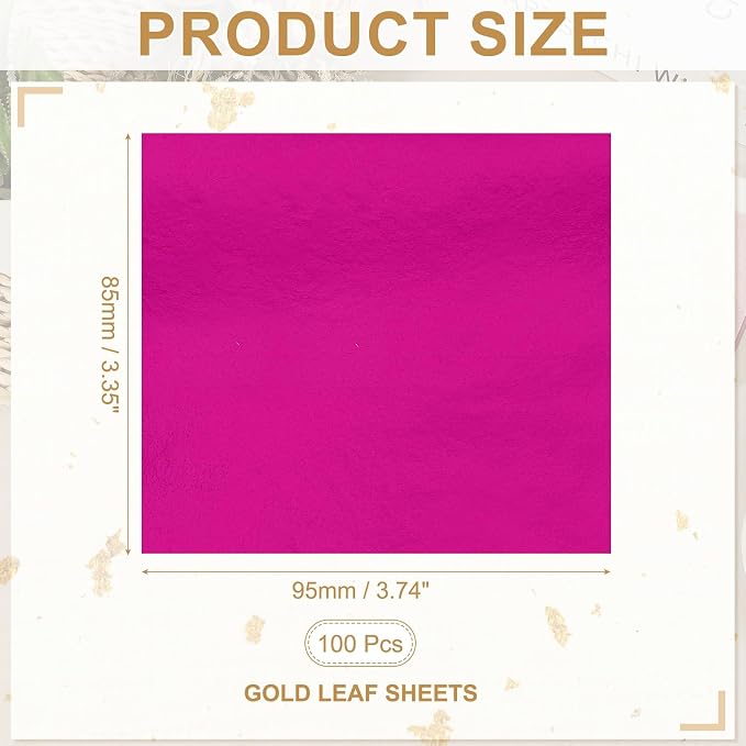 PATIKIL Gold Leaf Sheets for Art 3.7" x 3.4" - Image 2