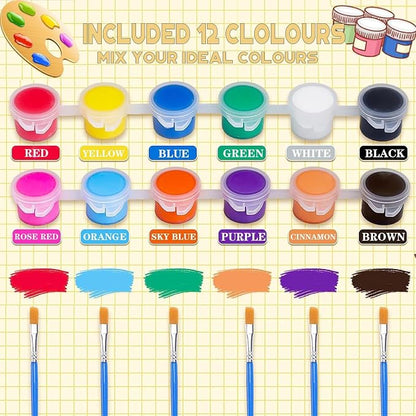 20 Pack Mini Acrylic Paint Set, 12 Colors Acrylic Paints Strips - Image 2