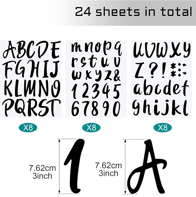 Outus 576 Pieces 8 Sheets Letters Stickers Self Adhesive Vinyl Letter Alphabet - Image 2