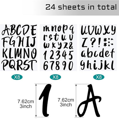Outus 576 Pieces 8 Sheets Letters Stickers Self Adhesive Vinyl Letter Alphabet - Image 2
