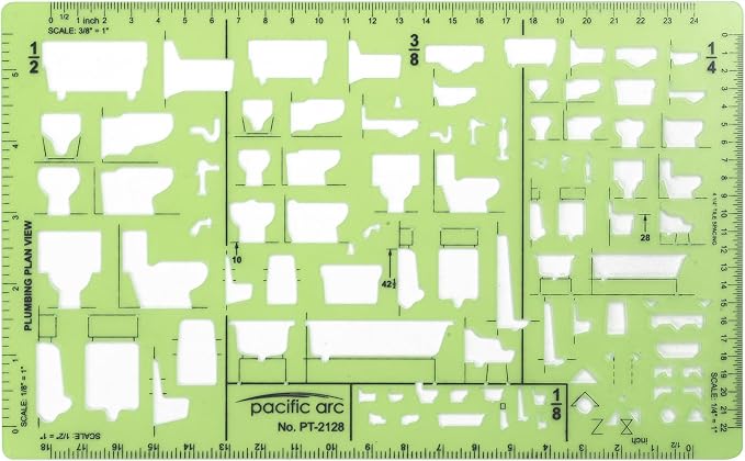 Pacific Arc, Plumbing Plan View, 1/16-1/4"-1/8" Scale by PacificArc