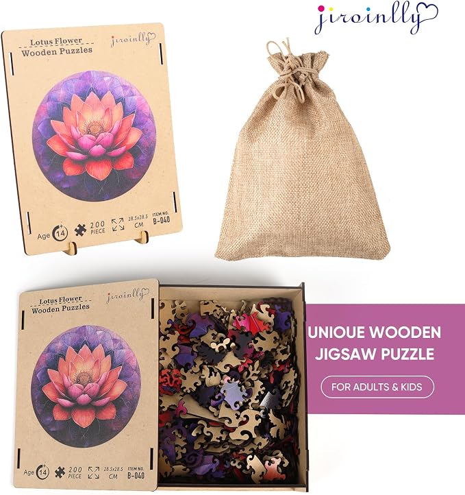 Flower Wooden Puzzle for Adults, Mandala Jigsaw Puzzles 200 Piece, Unique - Image 7