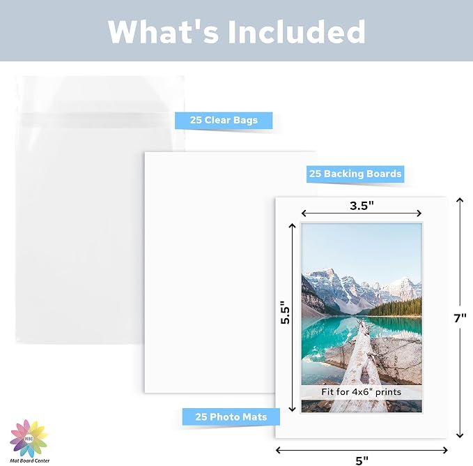 Mat Board Center, 5x7 for 4x6 White Mat Kit - Image 2