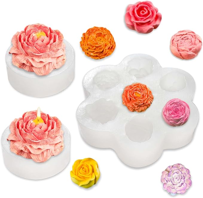 3 PCS Rose Flower Silicone Molds, Flower Candle Molds - Image 7