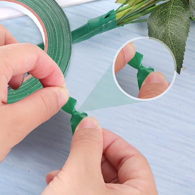 Prudiut 2 Roll Green Floral Tape Waterproof Florist Tape, 1/2" Wide Flower Wrap - Image 5