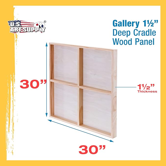 U.S. Art Supply Unfinished Cradled Wood Panels - Image 3