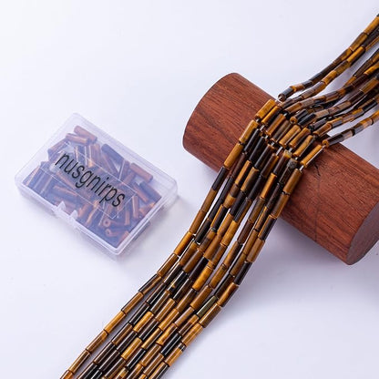 Natural Yellow Tiger Eye Cylinder Tube Beads 4x13mm 38cm/str Loose Semi - Image 6