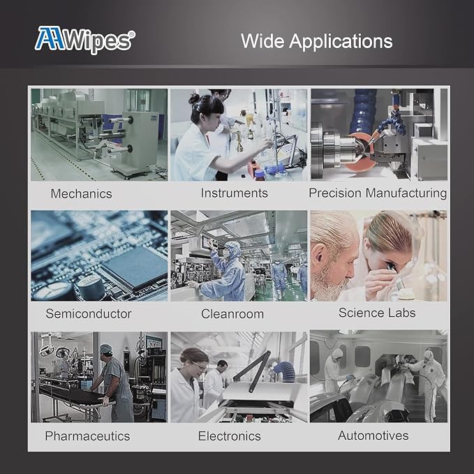 AAwipes Cleanroom Wipes 6" x 6" Lint Free Wipes Cellulose/Polyester Wipers - Image 7