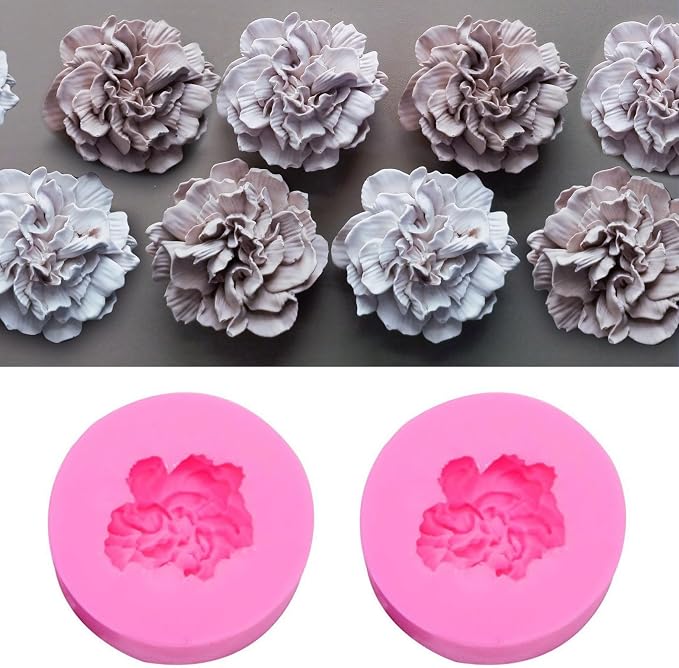 Wehous 2PCS Carnation Flower Candle Molds, 3D Flower Fondant Chocolate Cake by Wehous