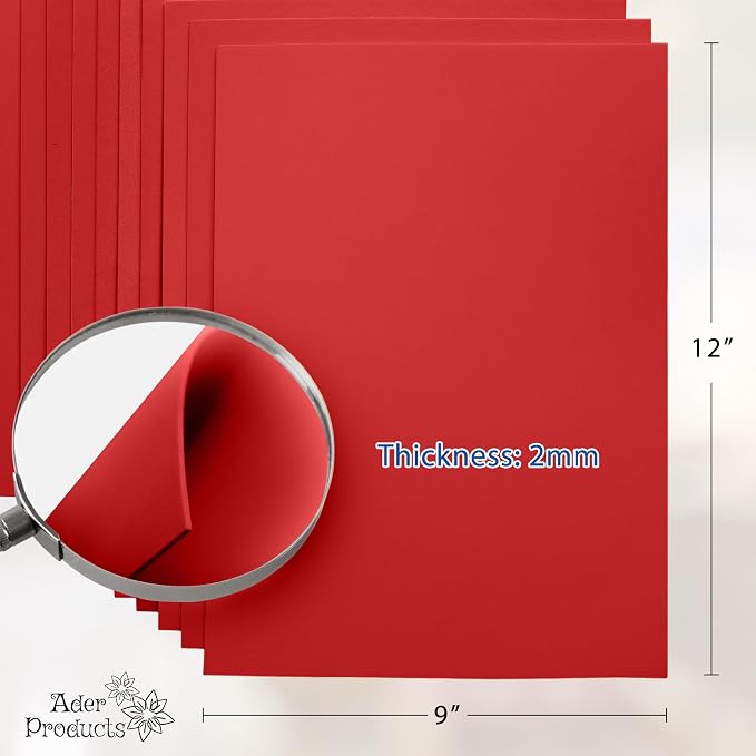 Red EVA Foam Sheets for Crafts, 9 x 12 Inch, 2mm Thickness, 15 Pack – Ideal for - Image 2