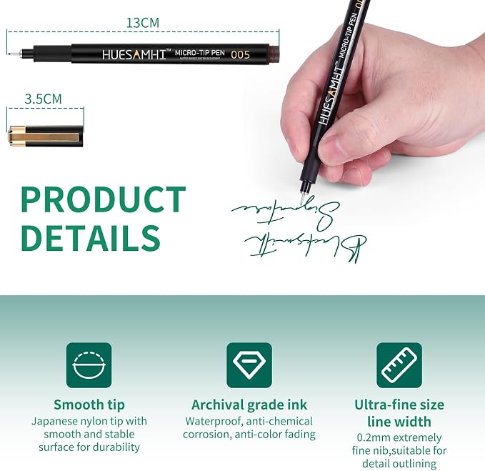 005 Micro Pen 23 Colors and 3 Black 0.20mm Fine Tip Waterproof Ink FineLiner - Image 2