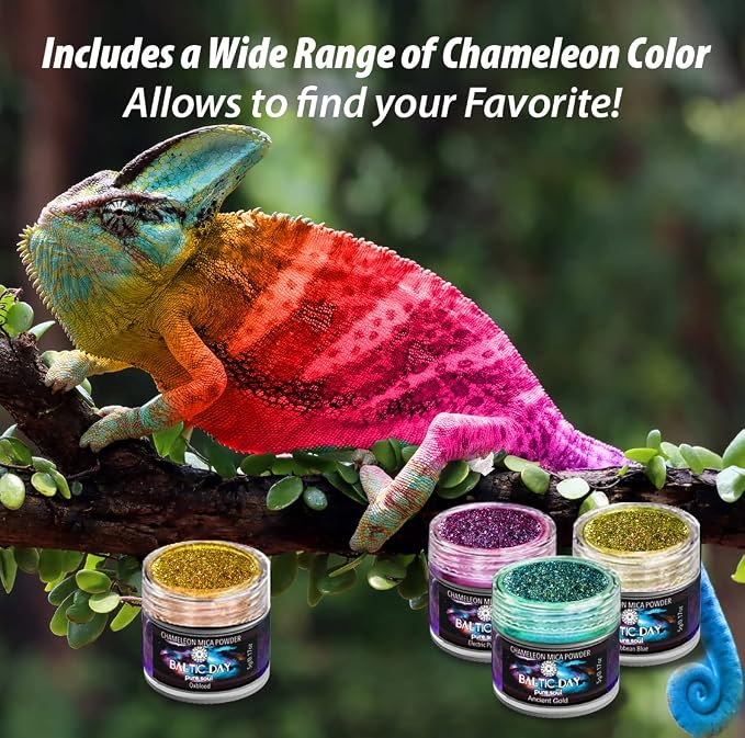 BALTIC DAY - Chameleon Mica Powder, 16 Jars of Color Shift Mica Powder Set - - Image 4