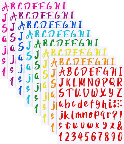 Outus 576 Pieces 8 Sheets Letters Stickers Self Adhesive Vinyl Letter Alphabet by Outus