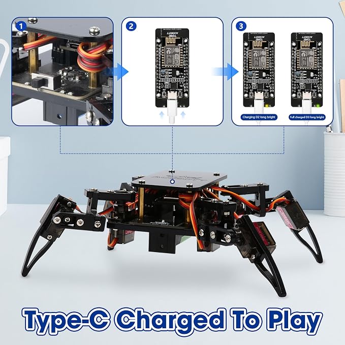 Science Kits Spider Robot Building Kit STEM Crawling Robot Gifts - Image 4